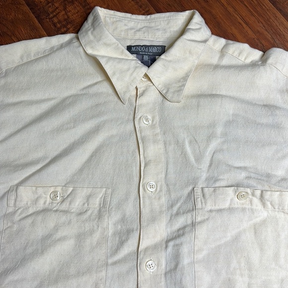 Mondo di Marco Men's Cream Lightweight Classic Casual Button Down Shirt - Picture 2 of 7